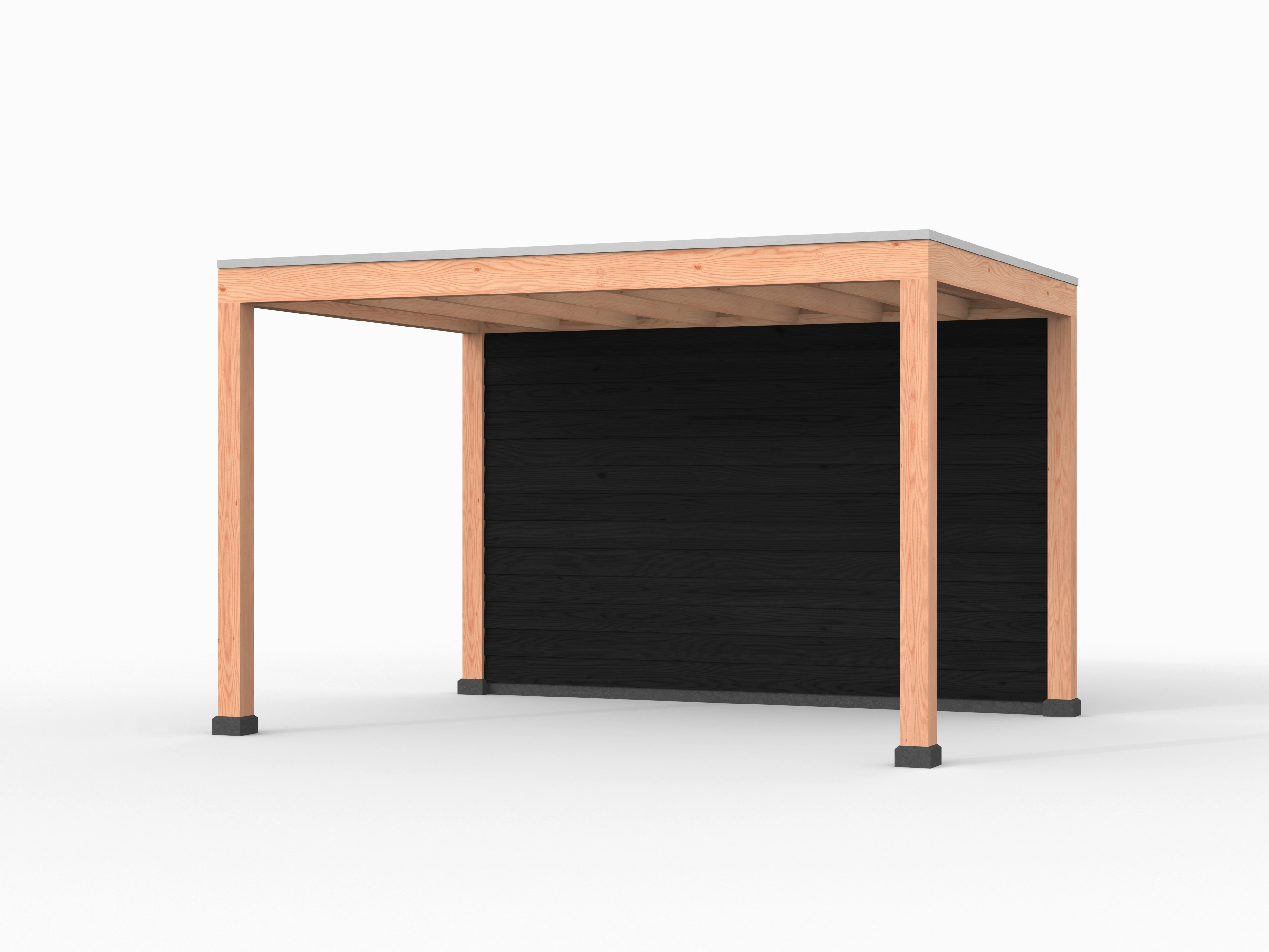 Douglas overkapping, 400 x 300, met achterwand, Westwood Elegant zwart - Afbeelding 1